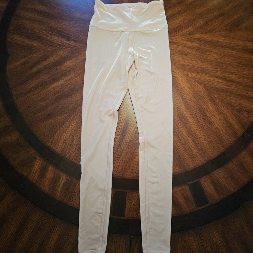 ALO Yoga Soft Pink Velour Leggings Size XS